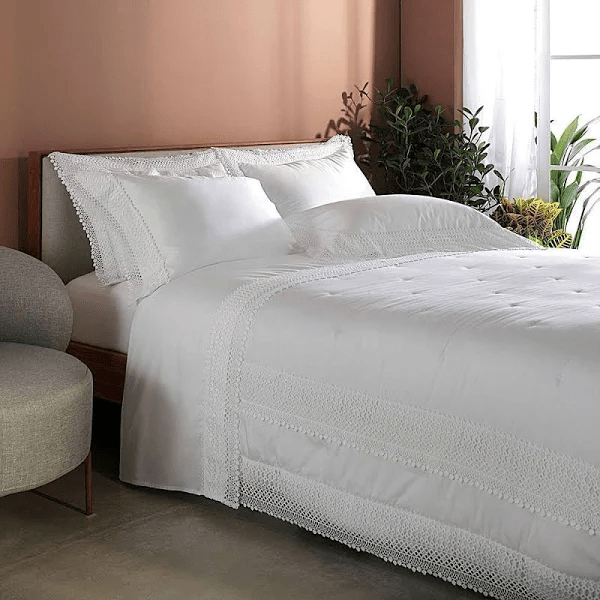 Jogo de Cama Buddemeyer Luxus Branco - 400 Fios Bordados